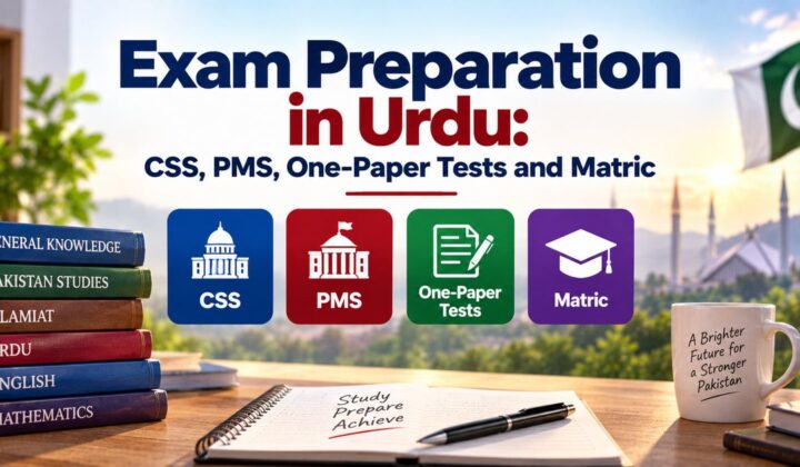 Exam Preparation in Urdu: CSS, PMS, One-Paper Tests and Matric